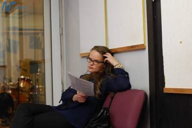 Jubilejas audiodiska Nāc līdzās Ziemassvētkos ierakstīšana studijā JUMP