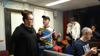 Jubilejas audiodiska Nāc līdzās Ziemassvētkos ierakstīšana studijā JUMP