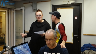 Jubilejas audiodiska Nāc līdzās Ziemassvētkos ierakstīšana studijā JUMP