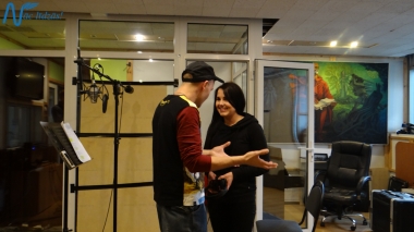 Jubilejas audiodiska Nāc līdzās Ziemassvētkos ierakstīšana studijā JUMP