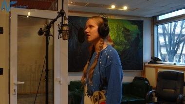 Jubilejas audiodiska Nāc līdzās Ziemassvētkos ierakstīšana studijā JUMP