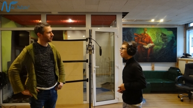 Jubilejas audiodiska Nāc līdzās Ziemassvētkos ierakstīšana studijā JUMP