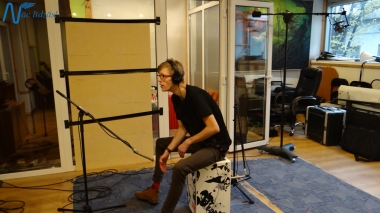 Jubilejas audiodiska Nāc līdzās Ziemassvētkos ierakstīšana studijā JUMP