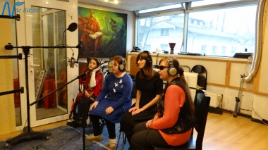 Jubilejas audiodiska Nāc līdzās Ziemassvētkos ierakstīšana studijā JUMP