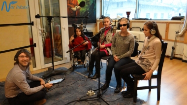 Jubilejas audiodiska Nāc līdzās Ziemassvētkos ierakstīšana studijā JUMP