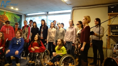 Jubilejas audiodiska Nāc līdzās Ziemassvētkos ierakstīšana studijā JUMP