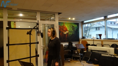 Jubilejas audiodiska Nāc līdzās Ziemassvētkos ierakstīšana studijā JUMP